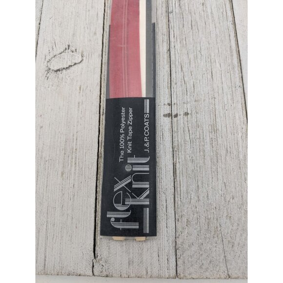 Vintage J&P Coats Flex Knit All Purpose Zipper 7" Red 128 - Picture 3 of 4